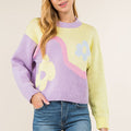 DAISY JACQUARD ROUND NECK SWEATER