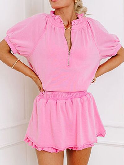 Benson Lee Puff Sleeve Top Shorts Set