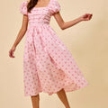 So Me  Short Sleeves Midi Dress