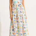 Summer Print Tiered Maxi Cami Dress
