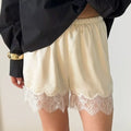 Satin Sweet Lace Trim Shorts