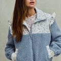 Sherpa Pull Jacket with Floral