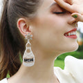 Beaded Champagne Bottle Earrings