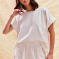 SO ME Round Neck Short Sleeve Top and Shorts Set