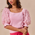 Rosette Square Neck Sweater
