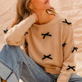 Ribbon Bow Applique Sweater